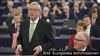 EU-kommissionens tillträdande ordförande Jean-Claude Juncker under sitt tal på onsdagen.