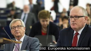 EU-kommissionens ordförande Jean-Claude Juncker och förste vice EU-kommissionär Frans Timmermans. 