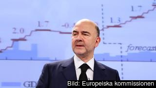 EU:s ekonomikommissionär Pierre Moscovici presenterar vinterns prognos över ekonomin i medlemsländerna.
