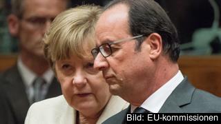 Tysklands förbundskansler Angela Merkel och Frankrikes president François Hollande. Arkivbild.